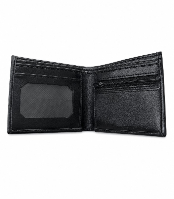 Picture of Premium 100% Genuine Cow Leather Trifold Wallet Vintage Multi-Card Slot With Coin Pocket Black Export Quality Money Bag For Men