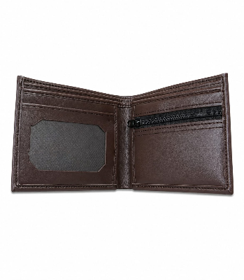 Picture of Premium 100% Genuine Cow Leather Trifold Wallet Vintage Multi-Card Slot With Coin Pocket Black Export Quality Money Bag For Men