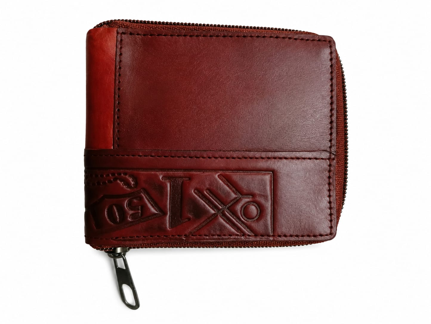 Picture of Premium 100% Genuine Cow Leather Trifold Wallet Vintage Multi-Card Slot With Coin Pocket Black Export Quality Money Bag For Men - Brown