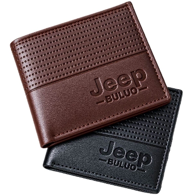 Picture of Premium 100% Genuine Cow Leather Trifold Wallet Vintage Multi-Card Slot With Coin Pocket Black Export Quality Money Bag For Men