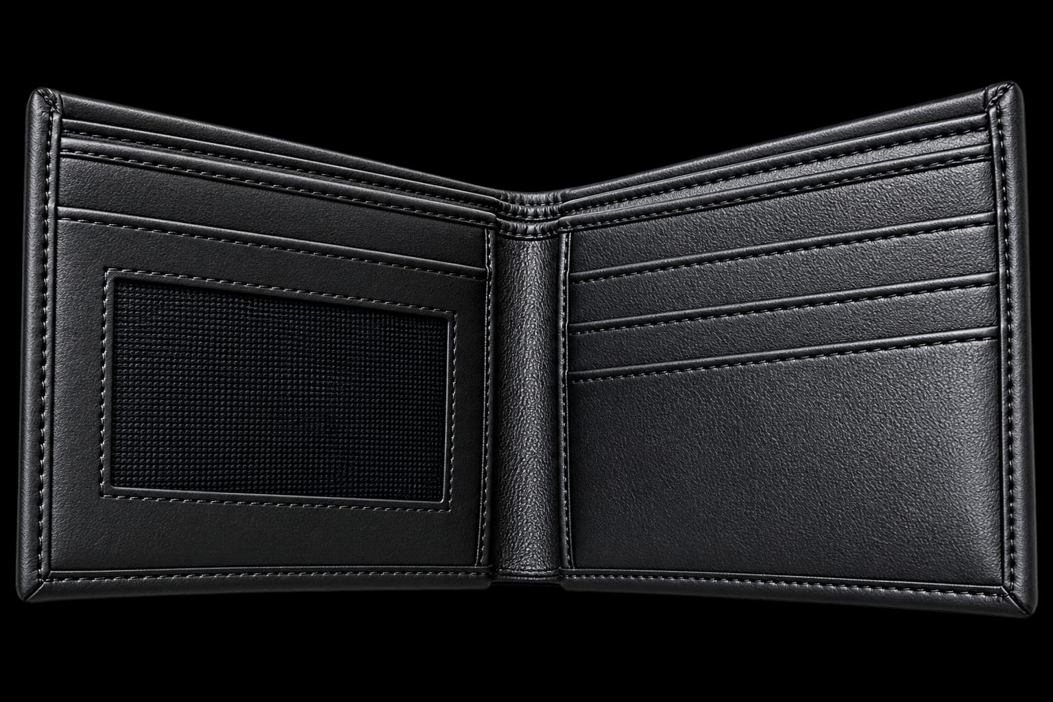Picture of Premium 100% Genuine Cow Leather Trifold Wallet Vintage Multi-Card Slot With Coin Pocket Black Export Quality Money Bag For Men