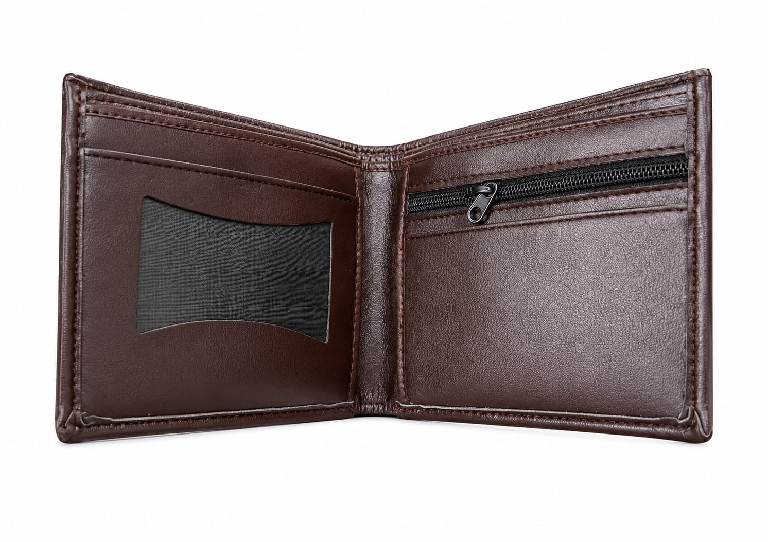 Picture of Premium 100% Genuine Cow Leather Trifold Wallet Vintage Multi-Card Slot With Coin Pocket Black Export Quality Money Bag For Men