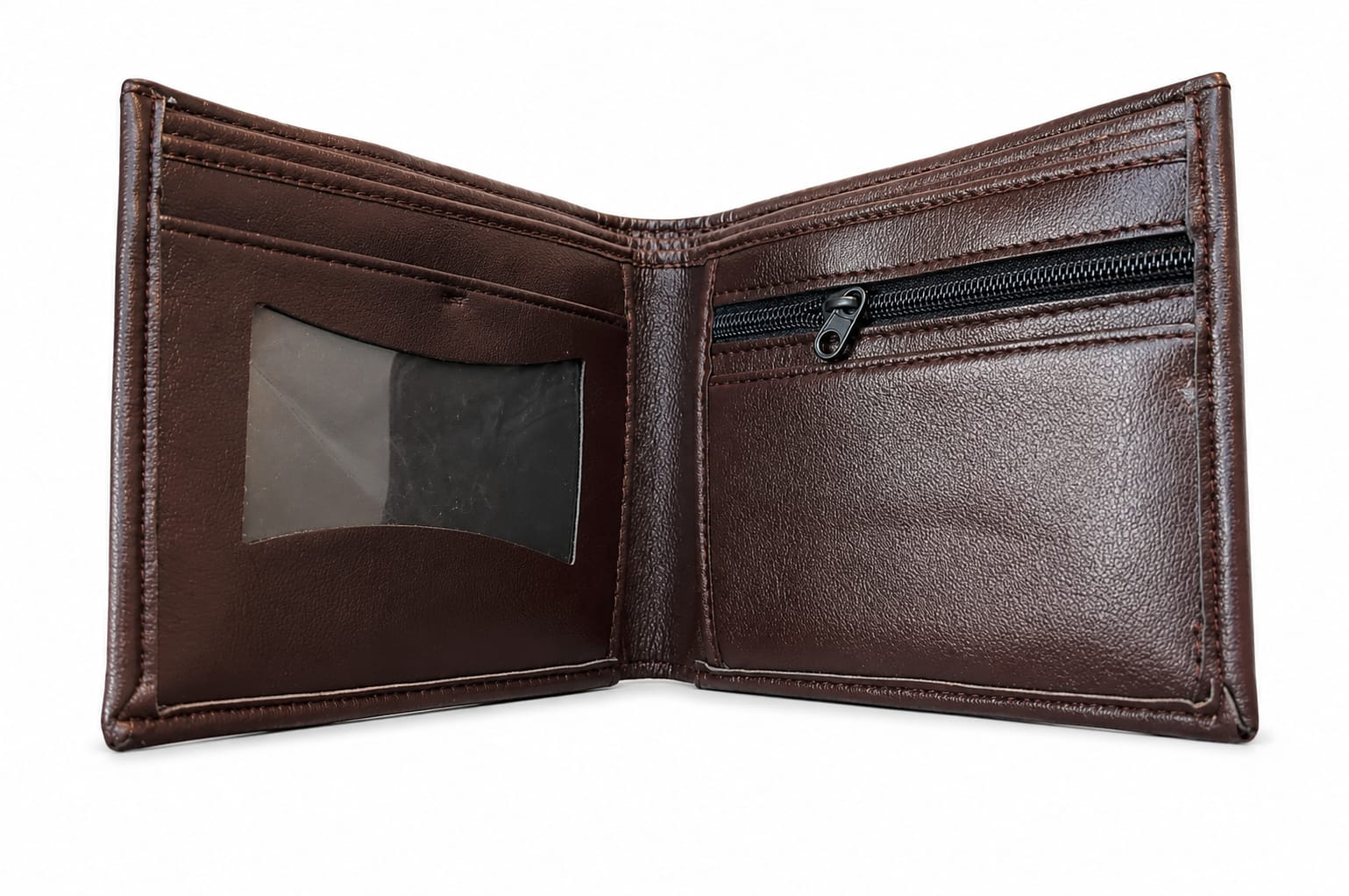 Picture of Premium 100% Genuine Cow Leather Trifold Wallet Vintage Multi-Card Slot With Coin Pocket Black Export Quality Money Bag For Men