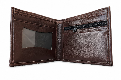 Picture of Premium 100% Genuine Cow Leather Trifold Wallet Vintage Multi-Card Slot With Coin Pocket Black Export Quality Money Bag For Men