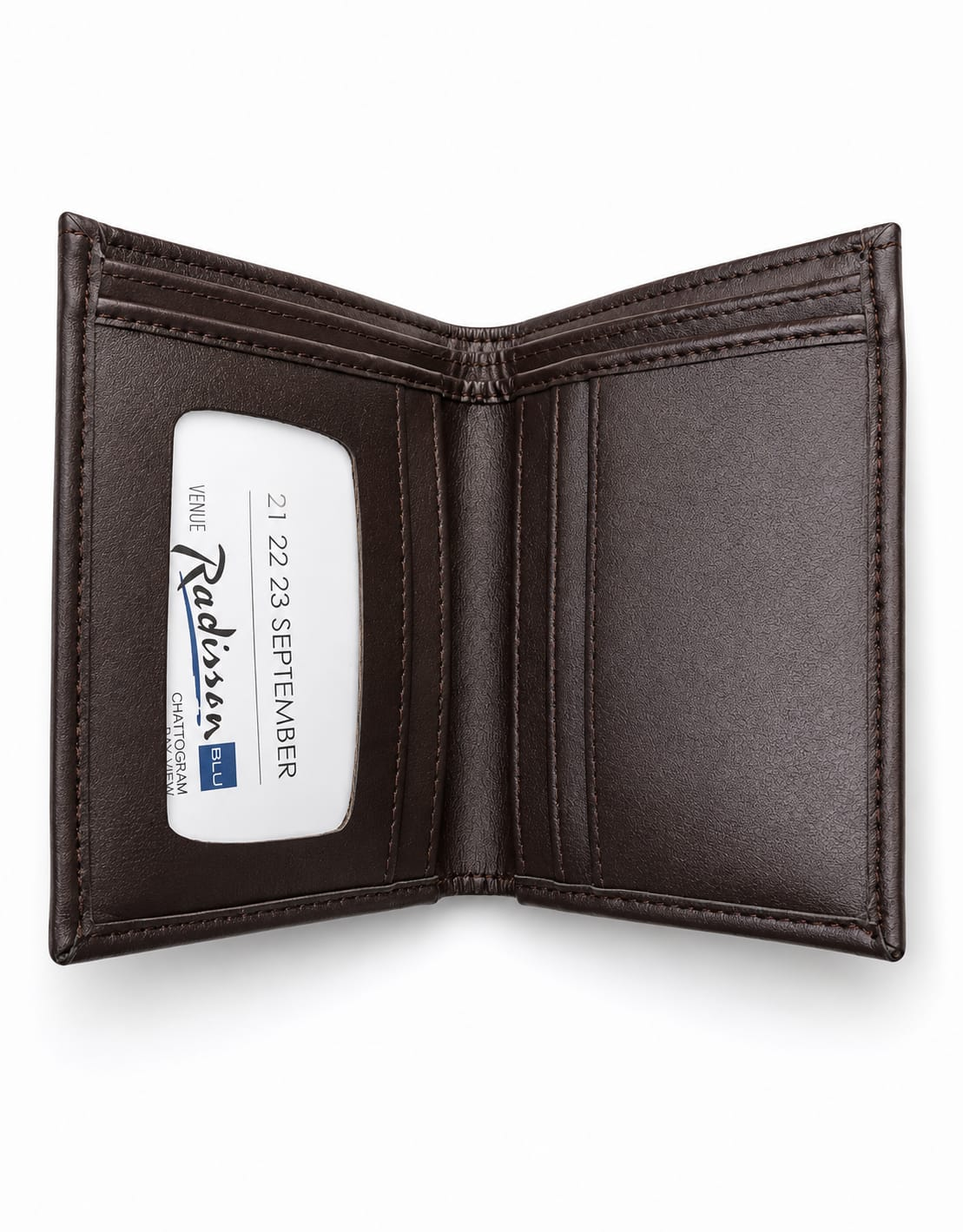 Picture of Premium 100% Genuine Cow Leather Trifold Wallet Vintage Multi-Card Slot With Coin Pocket Black Export Quality Money Bag For Men