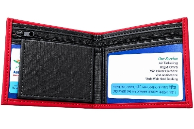 Picture of Premium 100% Genuine Cow Leather Trifold Wallet Vintage Multi-Card Slot With Coin Pocket Black Export Quality Money Bag For Men