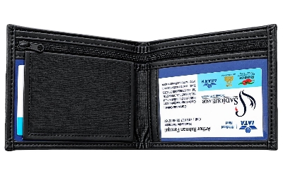 Picture of Premium 100% Genuine Cow Leather Trifold Wallet Vintage Multi-Card Slot With Coin Pocket Black Export Quality Money Bag For Men