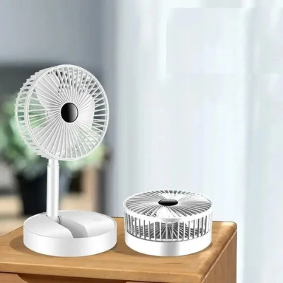 Picture of USB Rechargeable Folding Telescopic Floor Fan 3 Gears Summer Mute Cooler Desktop Fan Household Low Noise Portable Electric Fans