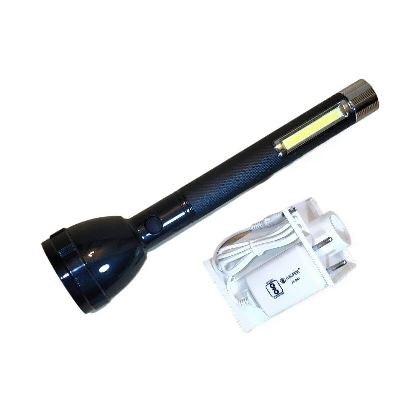 Picture of Jysuper JR-2080 Dual Mode Power Full Led USB Rechargeable Long Range with Desk light About 10 hrs Torch Emergency Light (Black) - Black