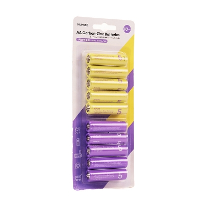 Picture of MUMUSO Bangladesh AA Carbon Zinc Battery   Yellow & Purple (10 Pack)