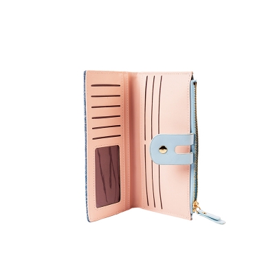 Picture of Long Denim Bifold Wallet (Light Blue)