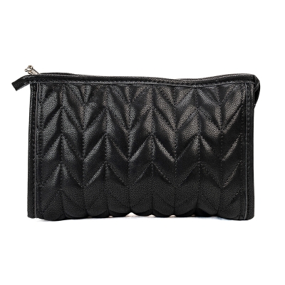 Picture of Herringbone Trapezoid Cosmetic Bag- Black