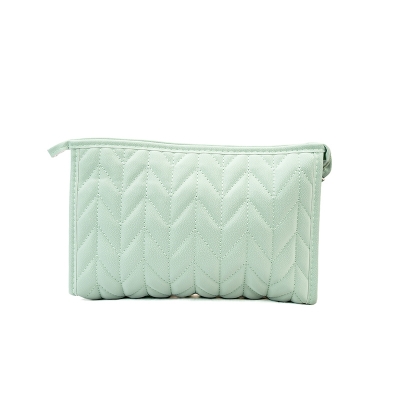 Picture of Herringbone Trapezoid Cosmetic Bag-Green