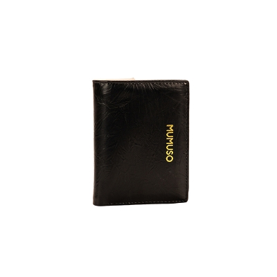 Picture of Crinkle Pattern Short Soft Leather Bifold Wallet-Black