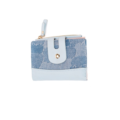 Picture of Short Denim Bifold Wallet (Light Blue)
