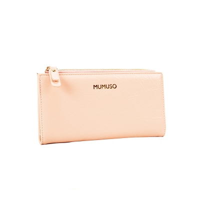Picture of Crinkle Pattern Long Soft Leather Bifold Wallet-Pink
