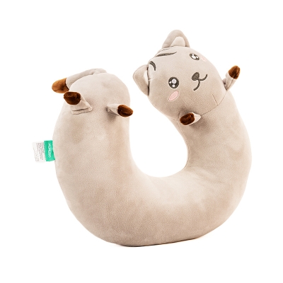 Picture of Particles U-Shaped Neck Pillow (Grey Cat)