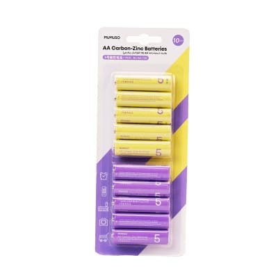 Picture of MUMUSO Bangladesh AA Carbon Zinc Battery   Yellow & Purple (10 Pack)