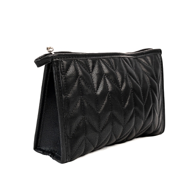 Picture of Herringbone Trapezoid Cosmetic Bag- Black