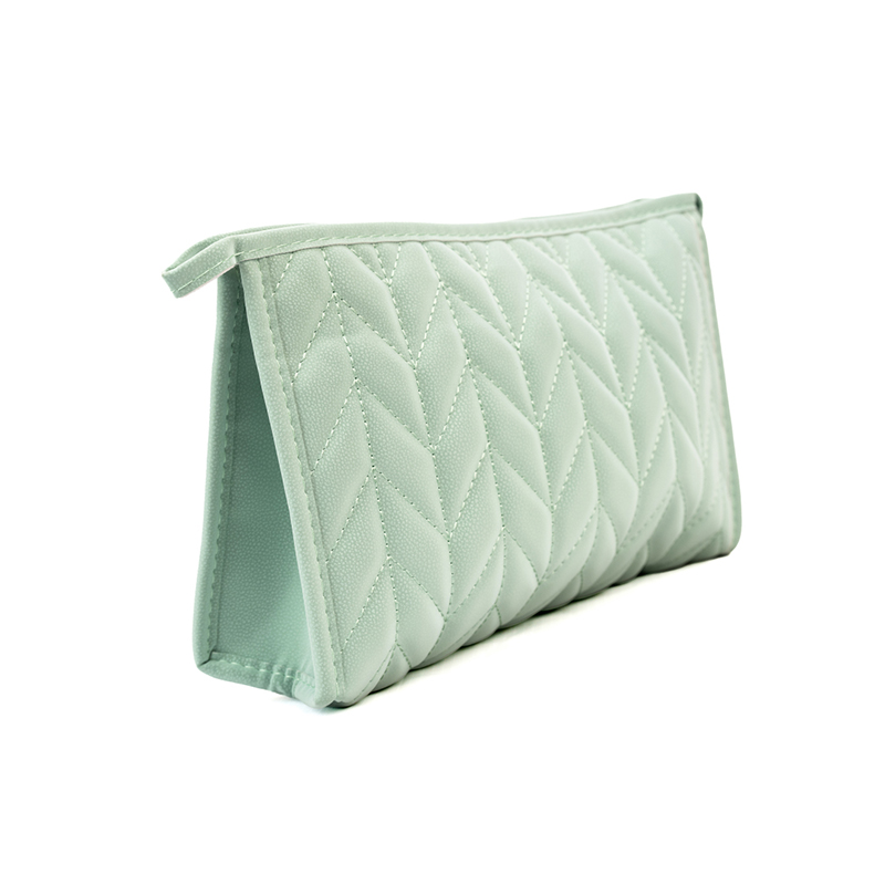 Picture of Herringbone Trapezoid Cosmetic Bag-Green