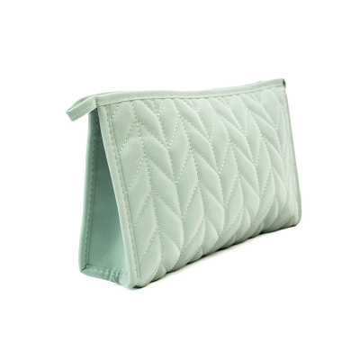 Picture of Herringbone Trapezoid Cosmetic Bag-Green