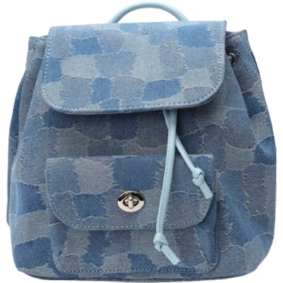 Picture of Splicing Denim Backpack (Light Blue)