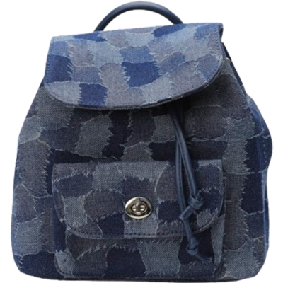 Picture of Splicing Denim Backpack (Dark Blue)
