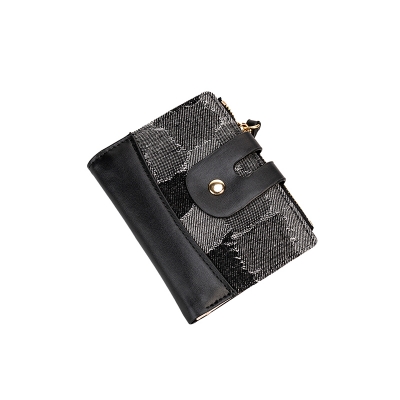 Picture of Short Denim Bifold Wallet (Black)