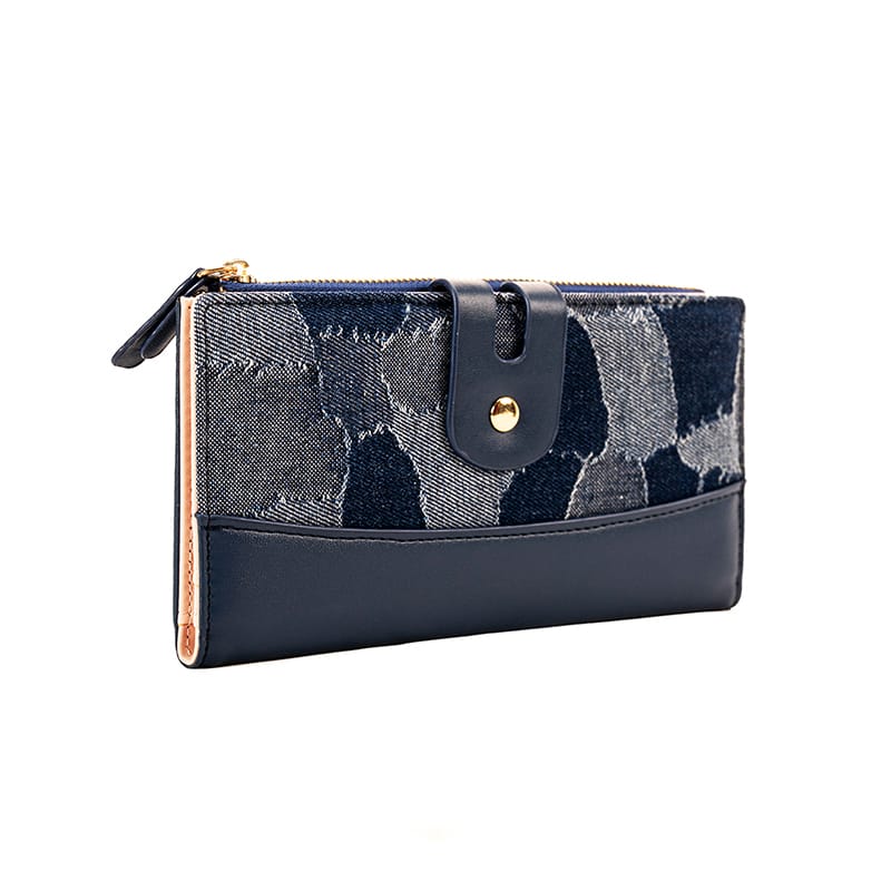 Picture of Long Denim Bifold Wallet (Dark Blue)