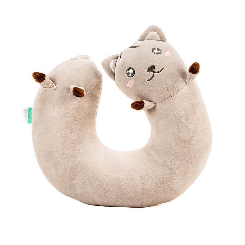 Picture of Particles U-Shaped Neck Pillow (Grey Cat)