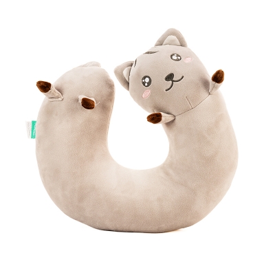 Picture of Particles U-Shaped Neck Pillow (Grey Cat)