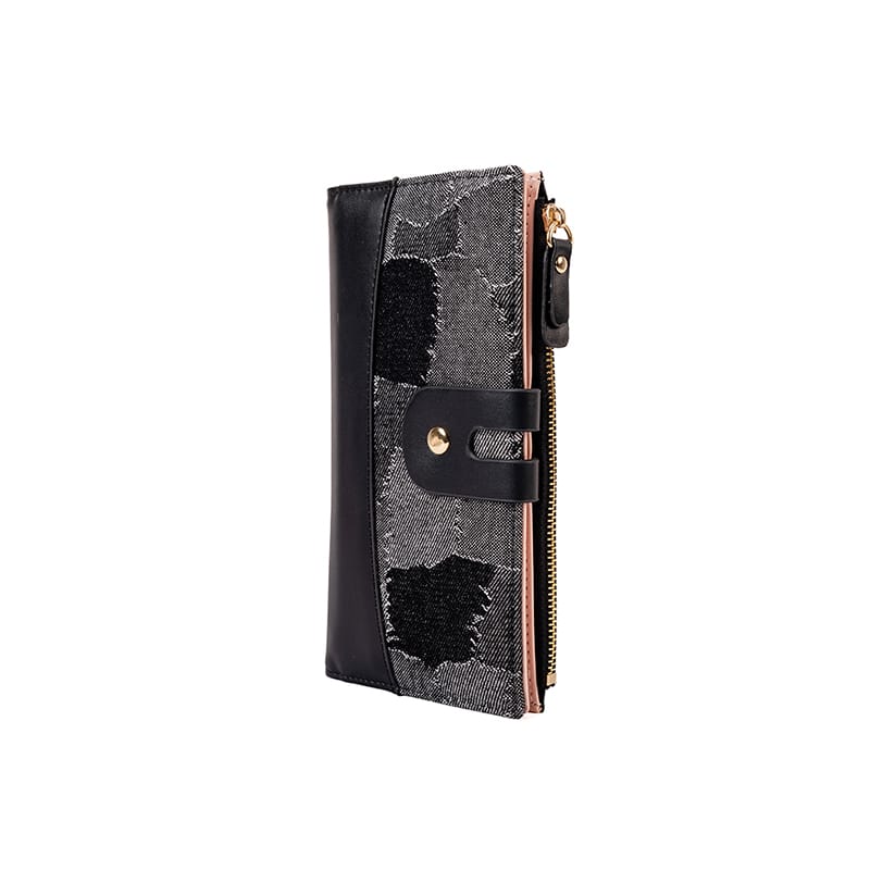 Picture of Long Denim Bifold Wallet (Black)
