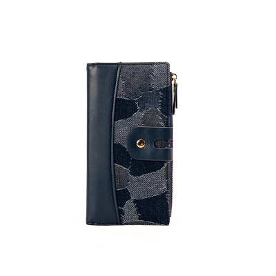 Picture of Long Denim Bifold Wallet (Dark Blue)