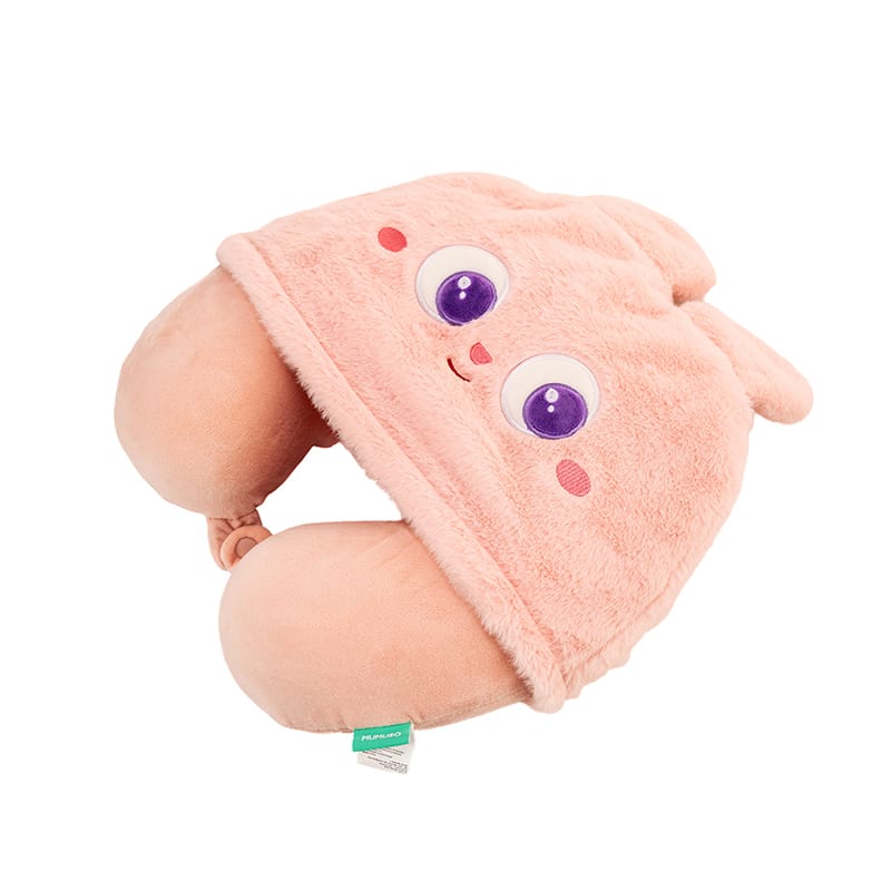 Picture of Memory Foam U-Shaped Neck Pillow with Hood (Rabbit)