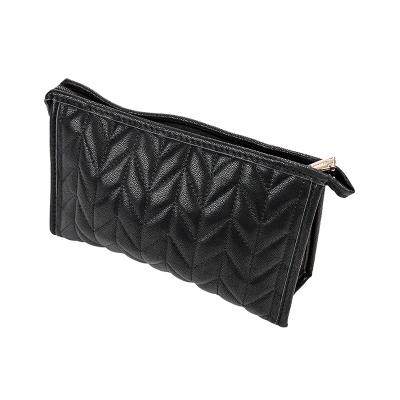 Picture of Herringbone Trapezoid Cosmetic Bag- Black
