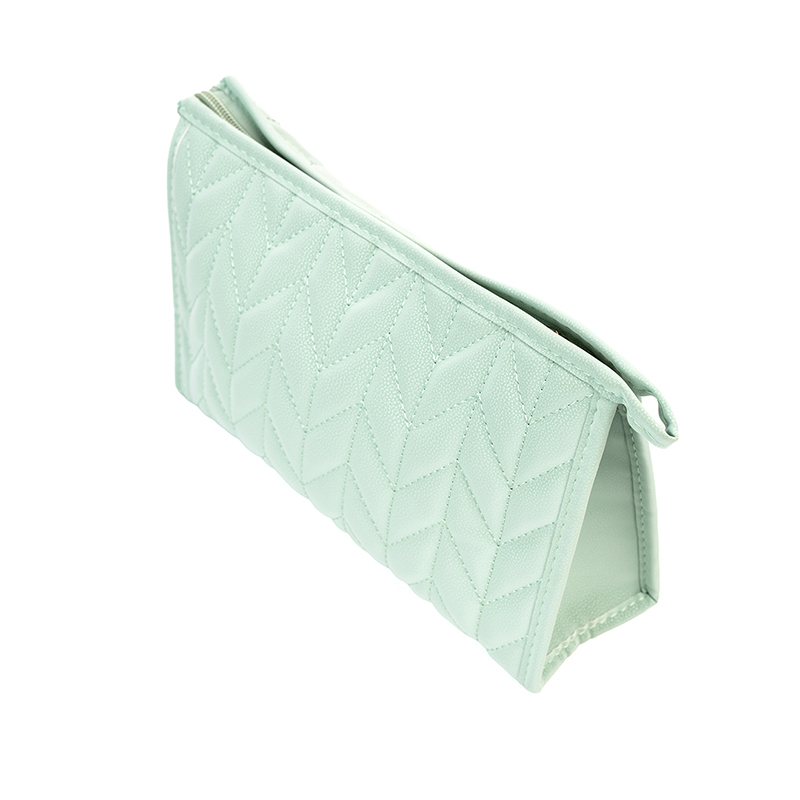 Picture of Herringbone Trapezoid Cosmetic Bag-Green