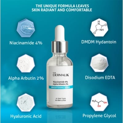 Picture of The Dermalix Niacinamide 4% + Alpha Arbutin 2% Brightening Serum 30ml