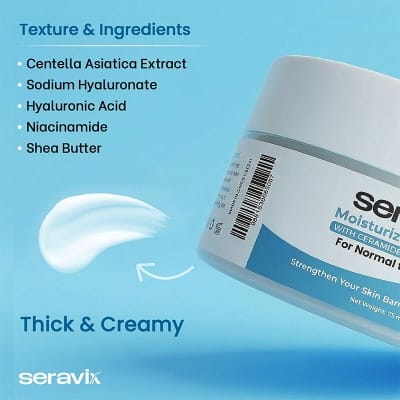 Picture of Seravix Moisturizing Cream For Normal To Dry Skin 75ml