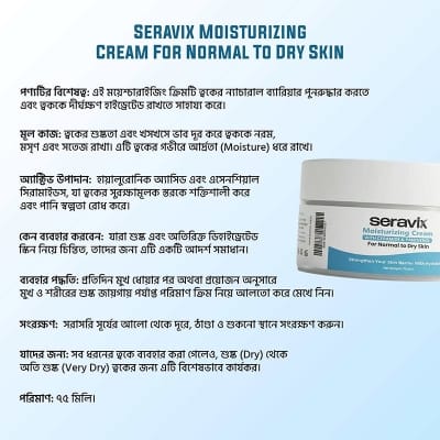Picture of Seravix Moisturizing Cream For Normal To Dry Skin 75ml