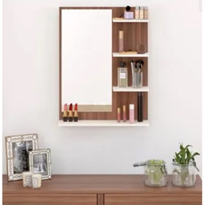 Picture of Modern Wall-Mounted Mirror Shelf with Storage