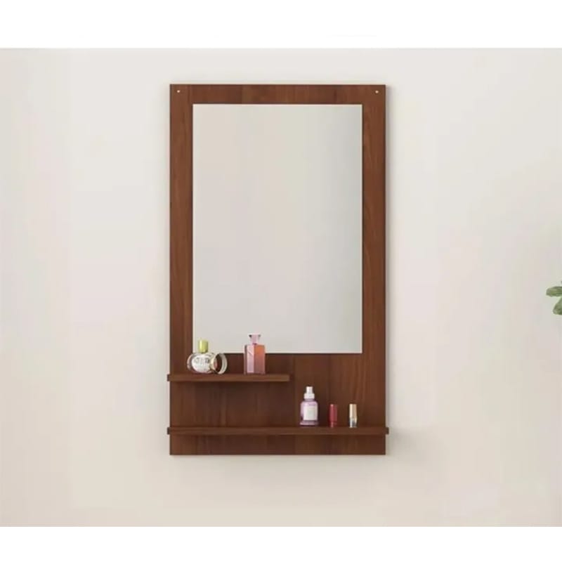 Picture of Modern Wooden Wall Mirror with Storage Shelf