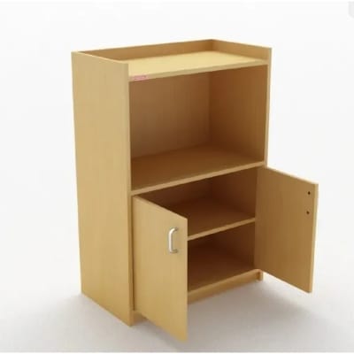 Picture of Wooden Storage Cabinet with Open Shelf – 36 × 24 Inches-Beige