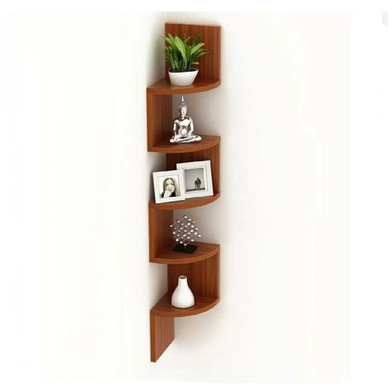Picture of Modern 5-Tier Corner Wall Shelf – 48 × 8 × 8 Inches-Cherry