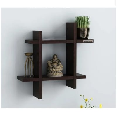 Picture of Modern Wooden Wall Shelf for Home Décor-Black