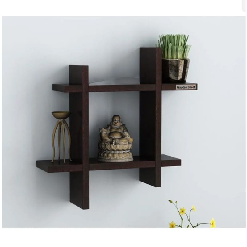 Picture of Modern Wooden Wall Shelf for Home Décor-Black
