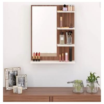 Picture of Modern Wall-Mounted Mirror Shelf with Storage
