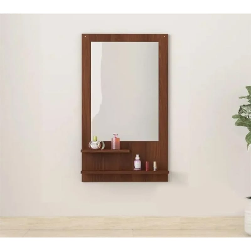Picture of Modern Wooden Wall Mirror with Storage Shelf
