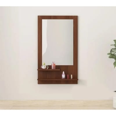 Picture of Modern Wooden Wall Mirror with Storage Shelf