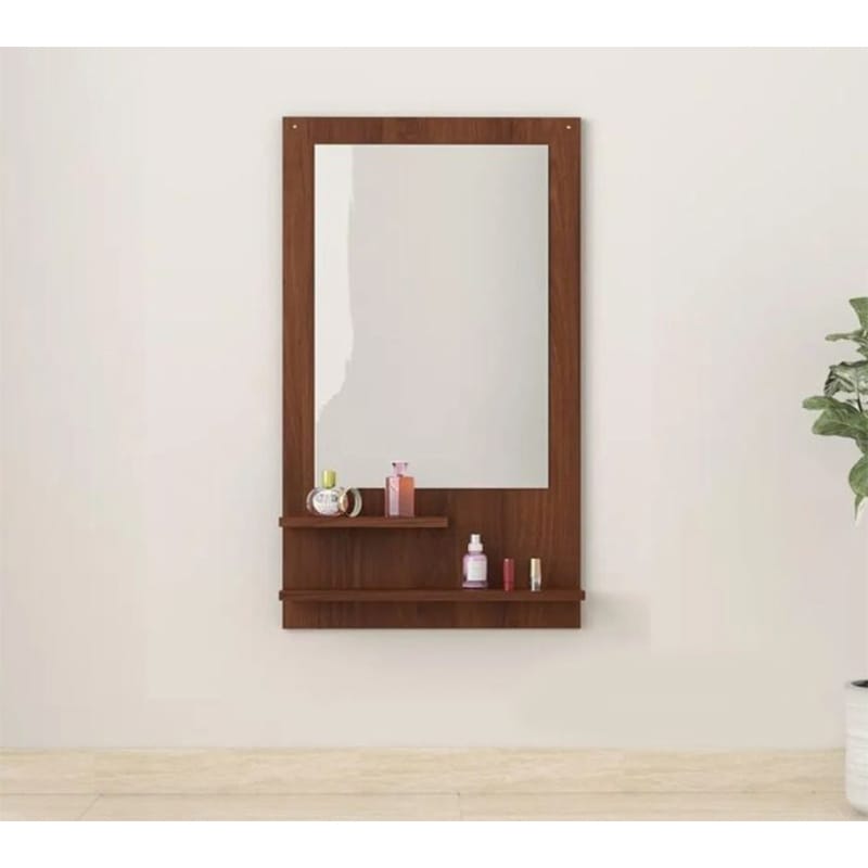 Picture of Modern Wooden Wall Mirror with Storage Shelf