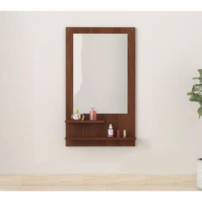 Picture of Modern Wooden Wall Mirror with Storage Shelf